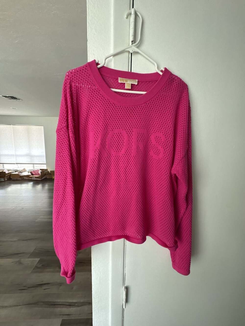 Michael Kors Pink Mesh Sweater with Logo